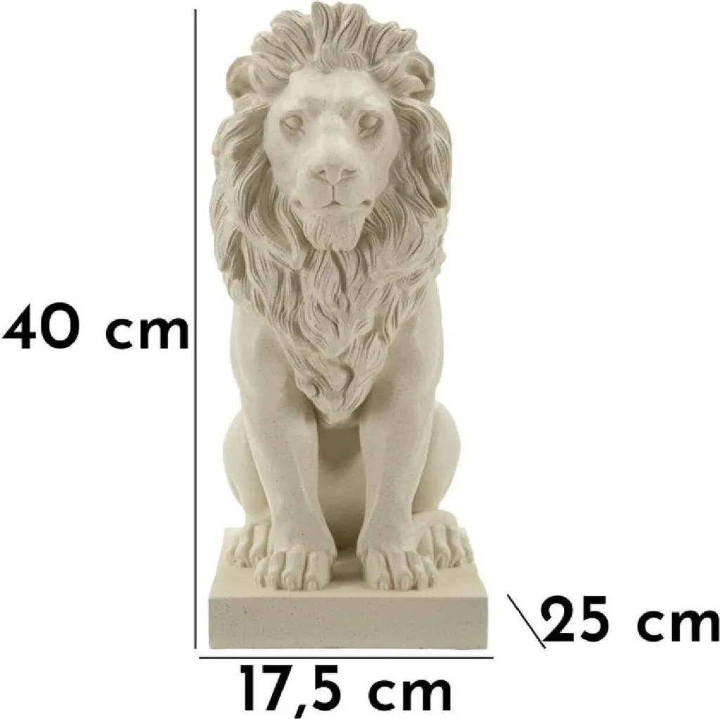 Décoration Design Lion Mauro Ferretti Crème 40 cm - Idée Cadeau Maison - 9
