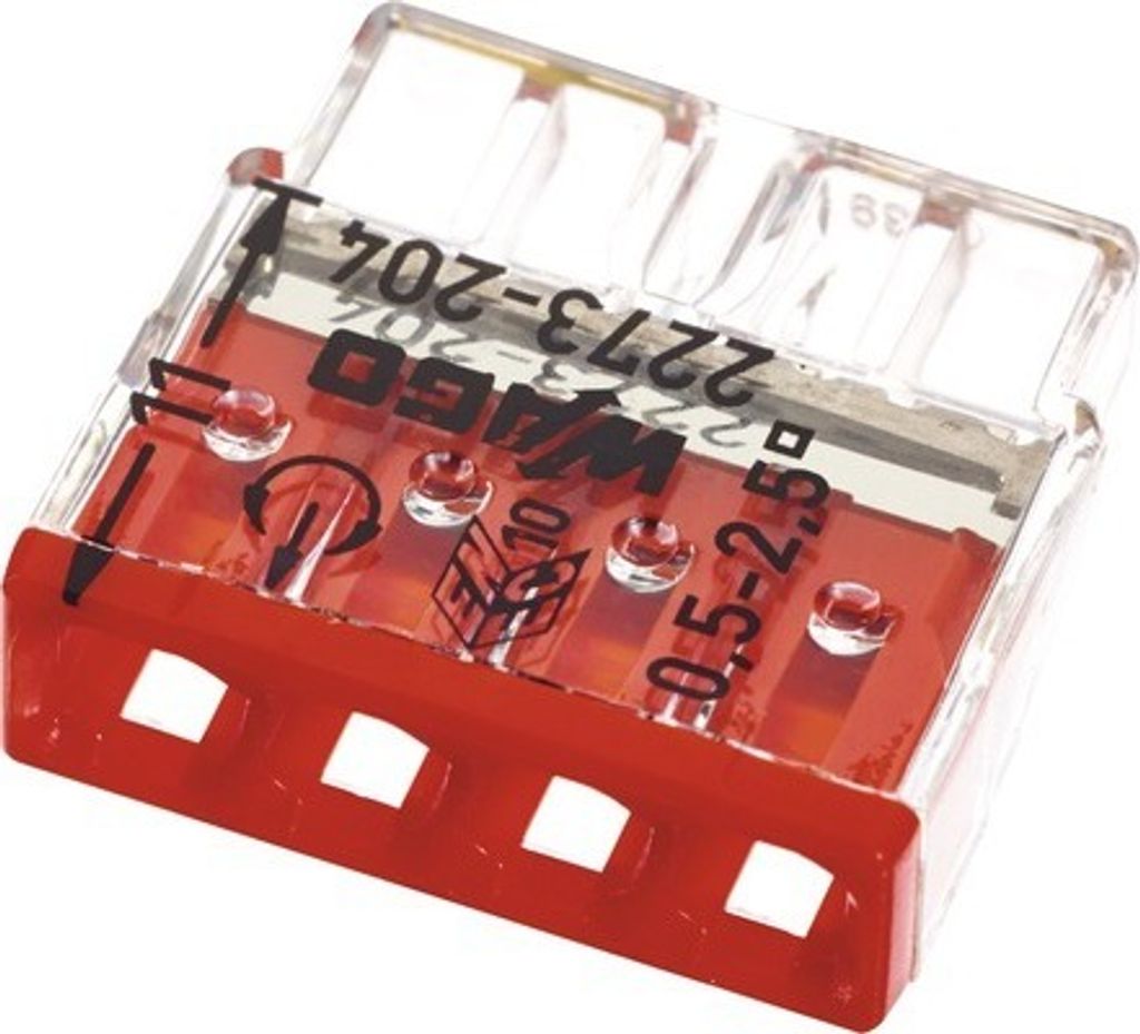 Steckklemme, 4 x 05-25mm², transparent, WAGO 2273 Produktbild 