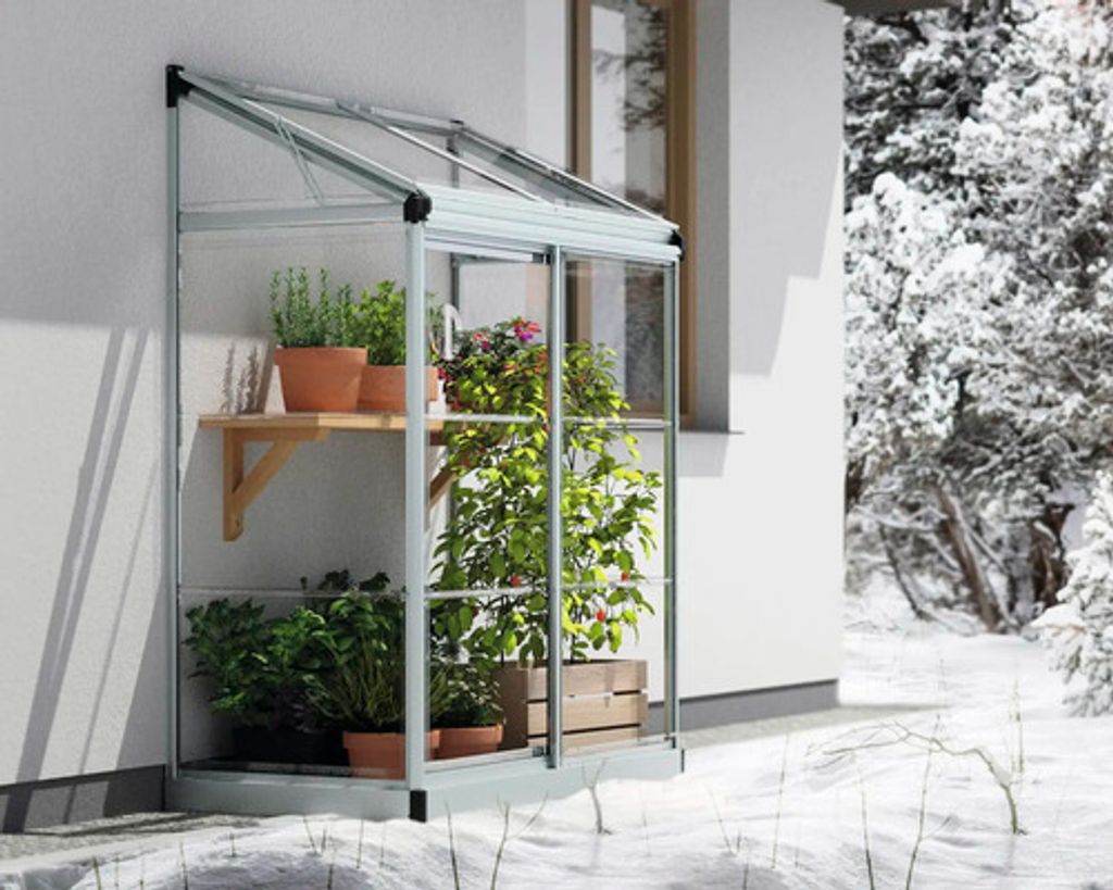 Serre de jardin adossée 0.75m² argent - Palram - 702969 - Image du produit 