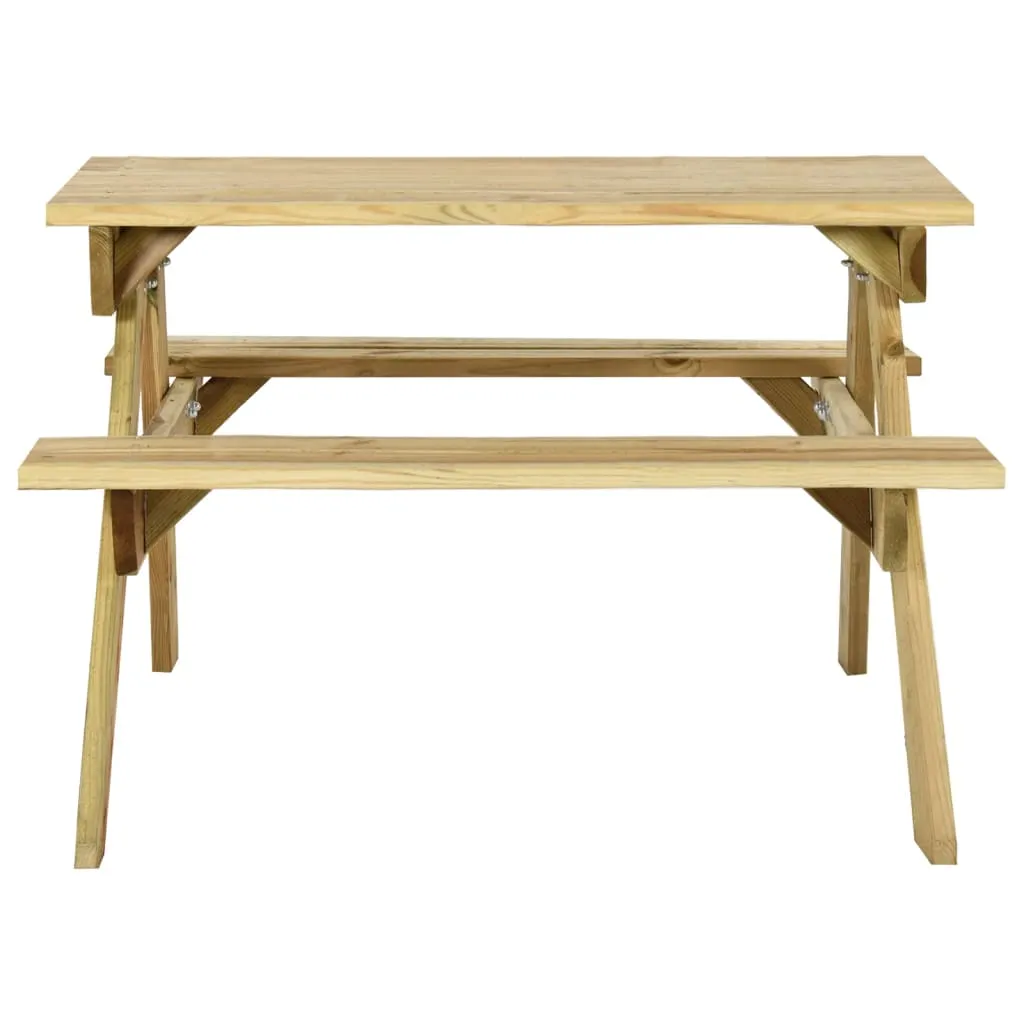 Table de pique-nique vidaXL 110x123x73 cm en pin imprégné robuste