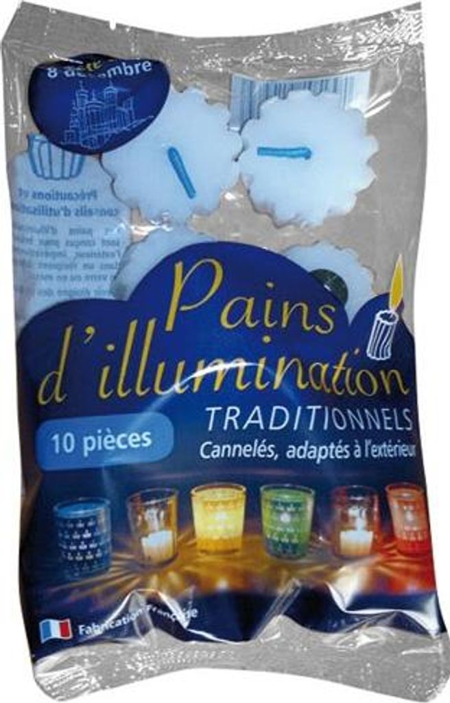 pain d'illumination traditionnel cire blanche x 10 - ciergerie sud est