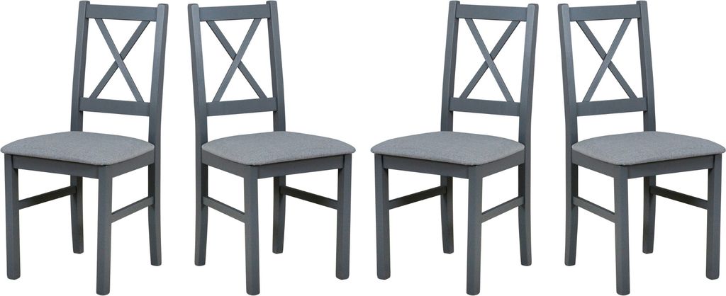 Chaise de salle à manger Set 4x "Nilo 10", graphite, hygge Image du produit 