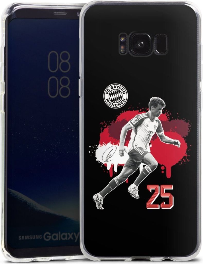 DeinDesign Handyhülle für Samsung Galaxy S8 Plus Silikon Hülle Case Smartphone Schutzhülle FC Bayern München Offizielles Lizenzprodukt Thoma...