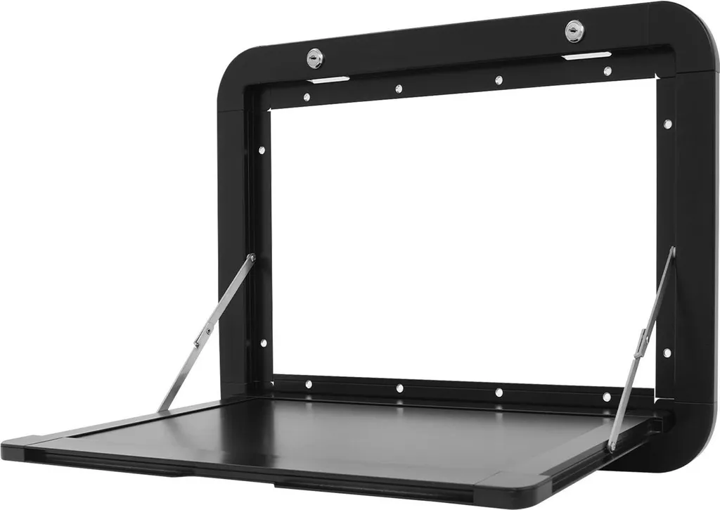 Table murale anti-vibration pour camping-car aluminium noir 60x42 cm