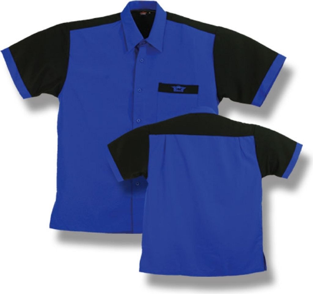 BULL'S Dartshirt Blau/Schwarz - L -- 1 Stck