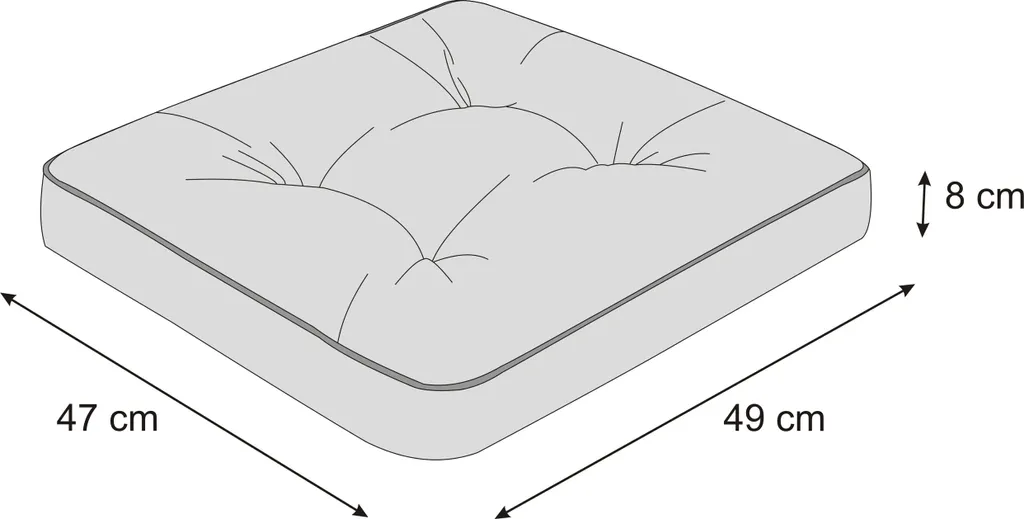 Coussin de chaise de jardin résistant aux UV Klara 49x47 cm matelassé