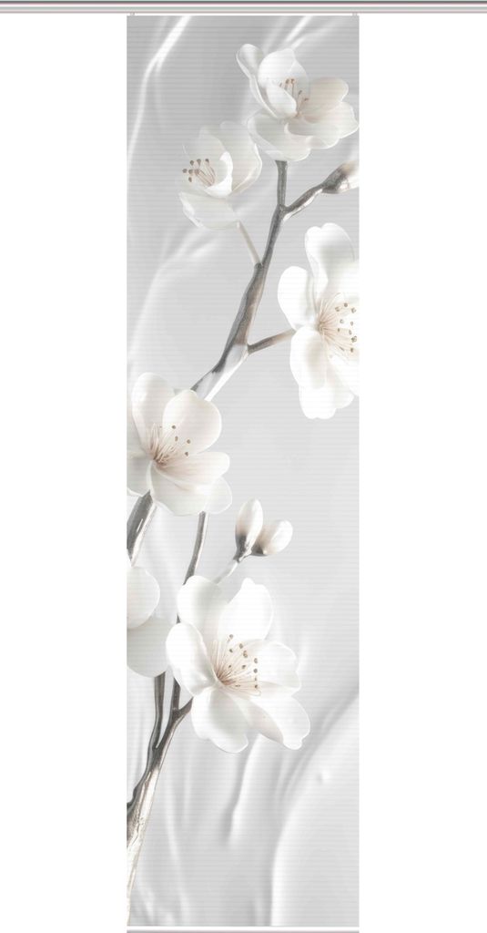 LAIRA Schiebegardine recyceltes Polyester, 245x60 cm, Blumendruck