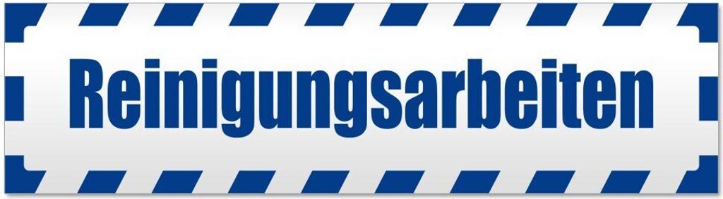 Kiwistar Reinigungsarbeiten gestreift Magnetschild Schild magnetisch - 20cm Verkehrsblau - Magnetfolie für Auto PKW Kfz