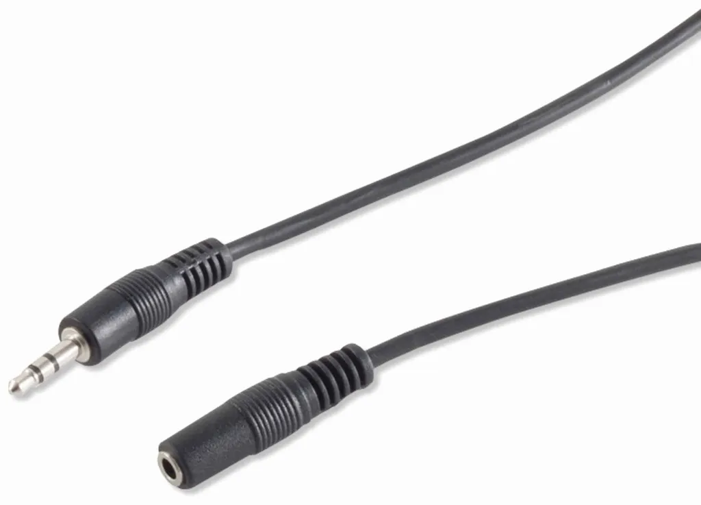 Cavo di prolunga stereo, 1x spina jack da 3,5 mm 1x presa jack da 3,5 mm nera - Lunghezza: 1,50 m
