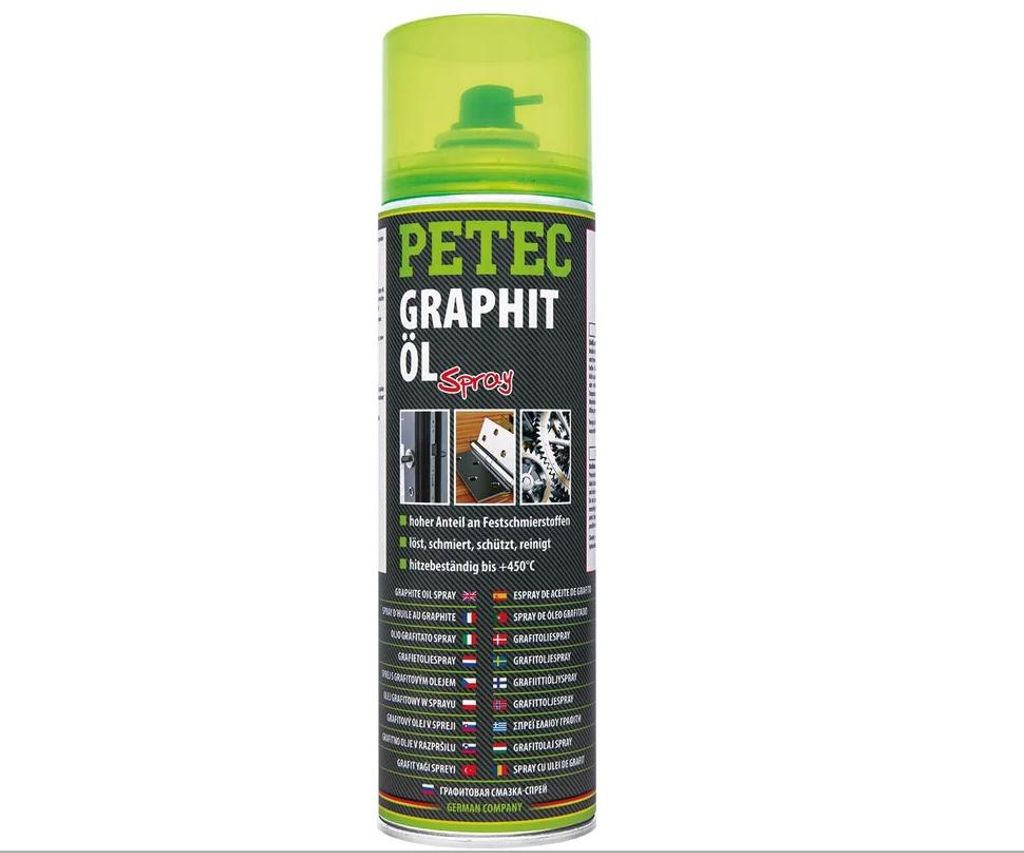 Petec - Aceite lubricante a base de grafito en spray, uso Imagen del producto 