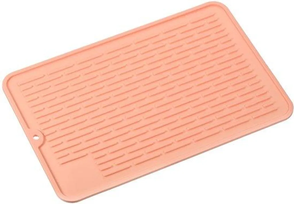 Tapis de séchage silicone antidérapant rose 30x20 cm haute qualité