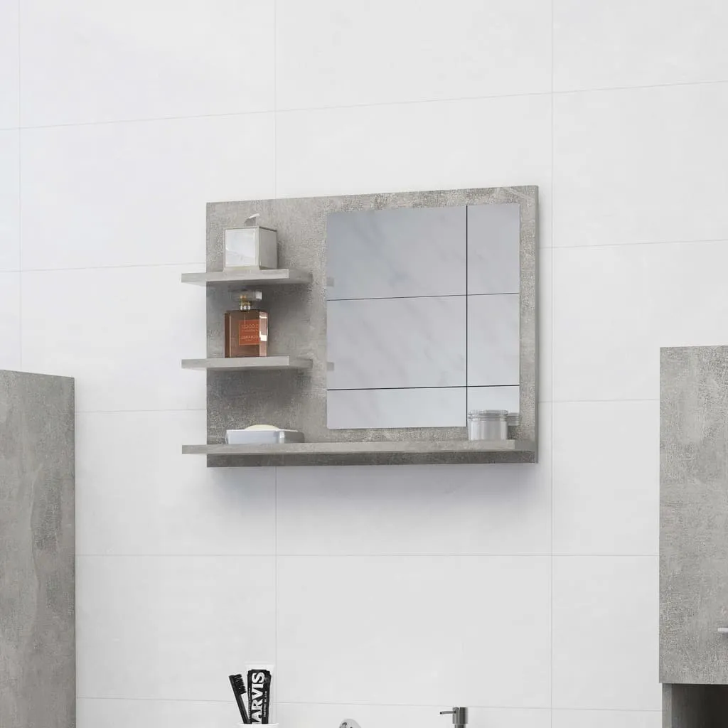 Specchio Bagno Moderno Grigio Cemento 60cm | Qualità The Living Store