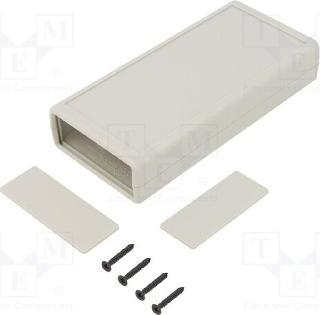 1x Gehäuse: mit Platten Z: 28mm Y: 140mm X: 66,5mm hellgrau G539G-2$ Gehäuse mit