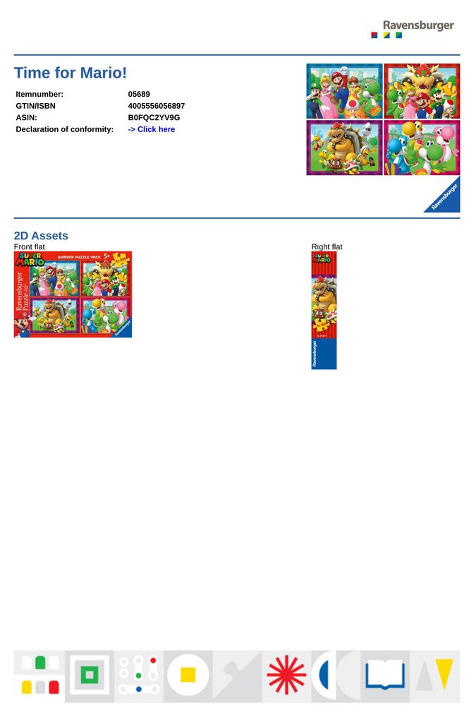 Ravensburger 4In1 Puzzle Super Mario 4X100 pièces Image du produit 