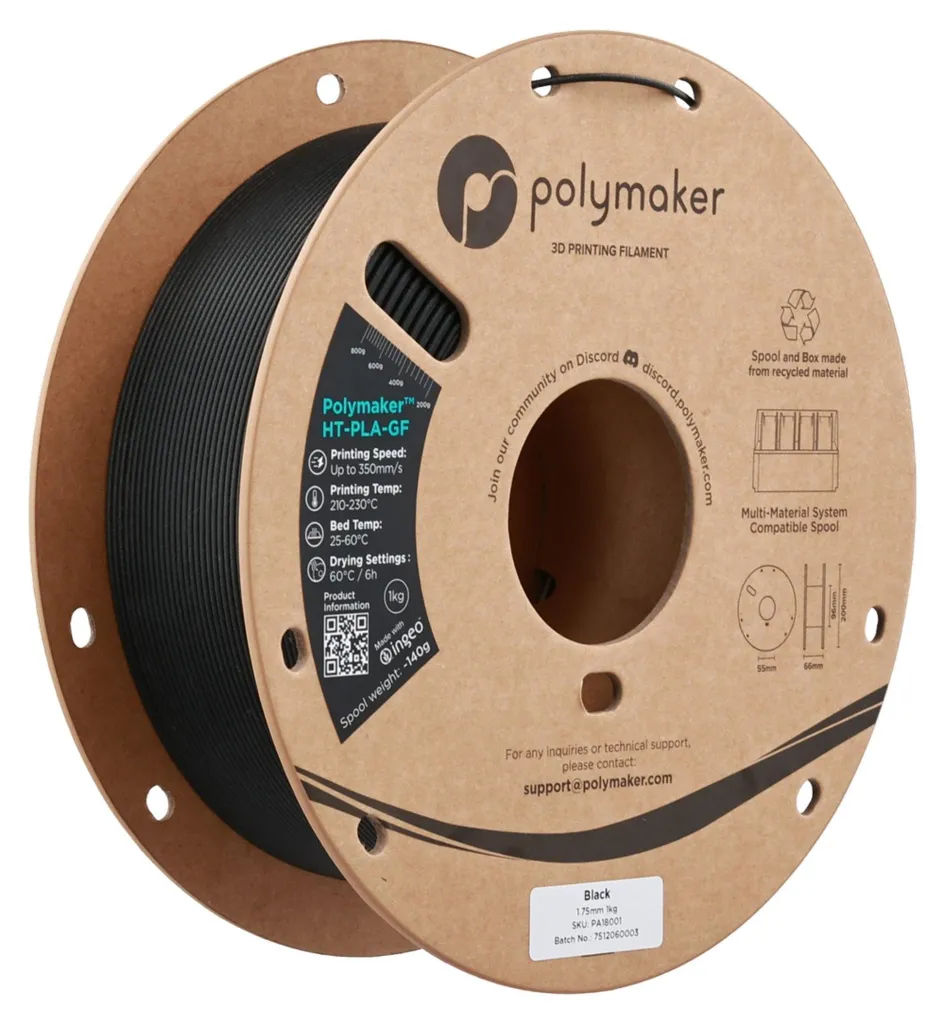 Polymaker HT-PLA-GF Nero 1,75mm 1kg | Filamento Tecnico Alta Temperatura