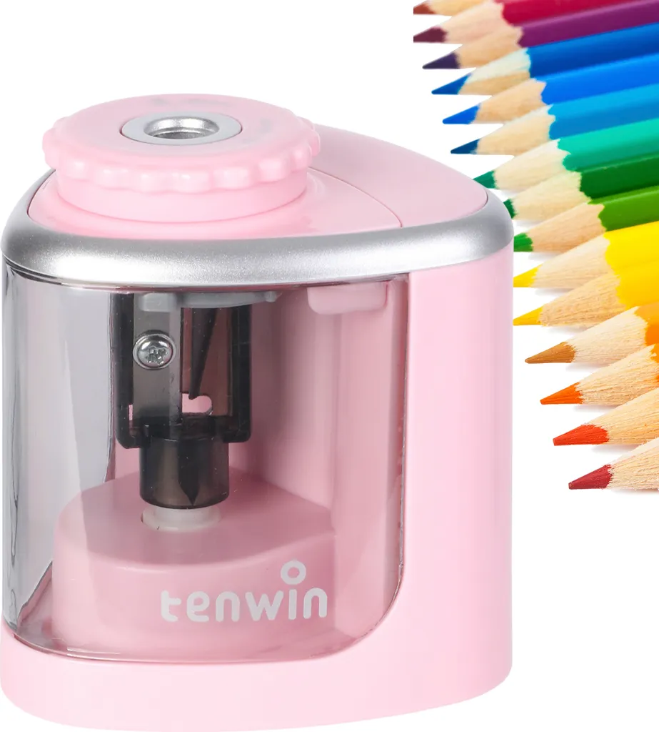tenwin temperamatite elettrico portatile alimentato a batteria per 6-8 mm matita supporto modalità manuale per gli studenti artisti casa scuola aula ufficio
