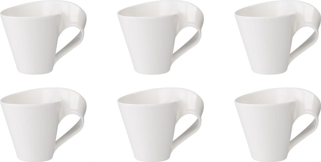 Villeroy & Boch NewWave Caffè 6er Set Becher mit Henkel 180ml weiß Porzellan