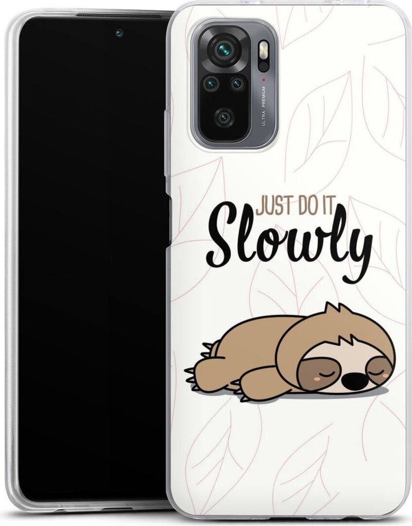 DeinDesign Slim Hülle für Xiaomi Redmi Note 10 4G Silikon Case Ultra Dünn Handyhülle Faultier Tiere lazy sunday