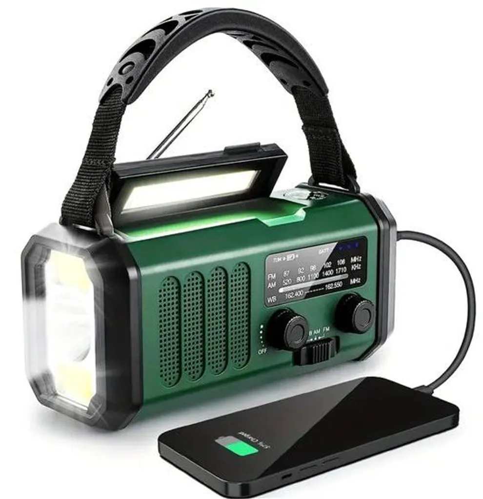 Batterie solaire 10000 mAh vert foncé avec double sortie USB rapide