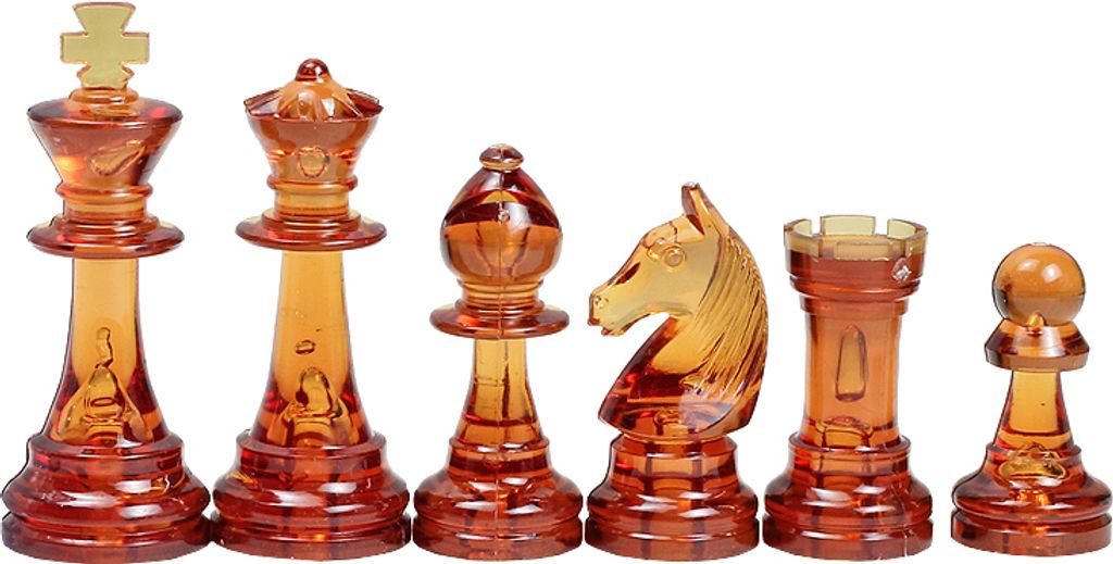 Chiffres d'échecs Staunton n° 6, ambre transparent (roi 96 Image du produit 