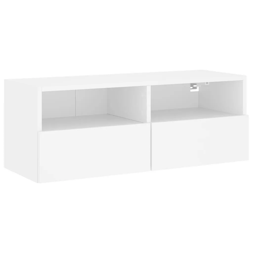 Mobile Porta TV Bianco 80x30x30 cm | Legno Resistente a Parete