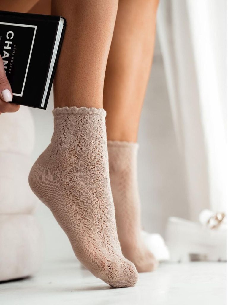 Netzsocken Milena für Frauen 989 aus 75% Baumwolle beige Produktbild 