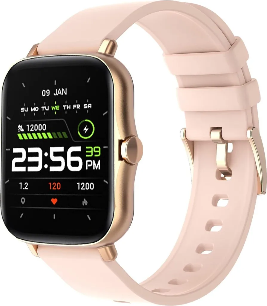 Smartwatch per telefonate con altoparlante, 1,7 pollici, senza fili, memoria musicale, abilitato per WhatsApp, fitness tracker, pressione sanguigna, cardiofrequenzimetro