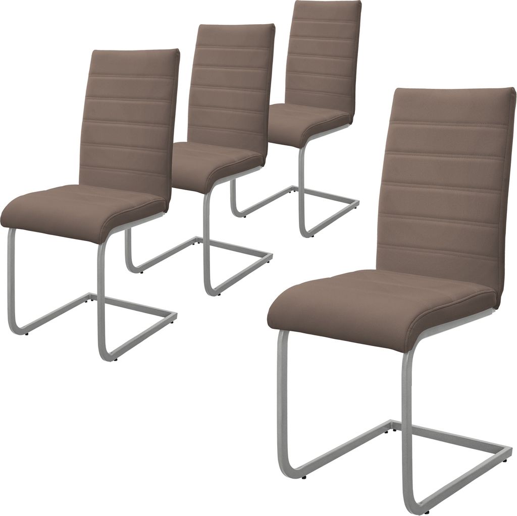 Zestaw 4 krzeseł do jadalni ML-Design z oparciem, brązowe, Zdjęcie produktu 