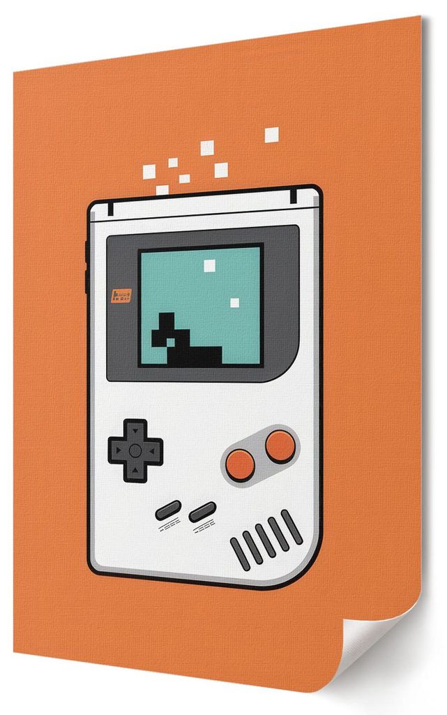 Gameboy Retro- Kunstdruck A3 (29x42 cm) - Popkultur, Retro- Wandbild für Wohnzimmer Schlafzimmer & Flur, Modernes Poster Wanddeko, Ungerahmt