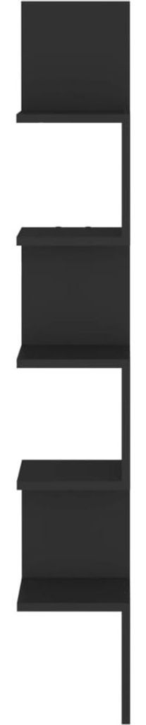 vidaXL Nástěnná rohová police černá 20x20x127,5 cm výrobek Obrázek produktu 