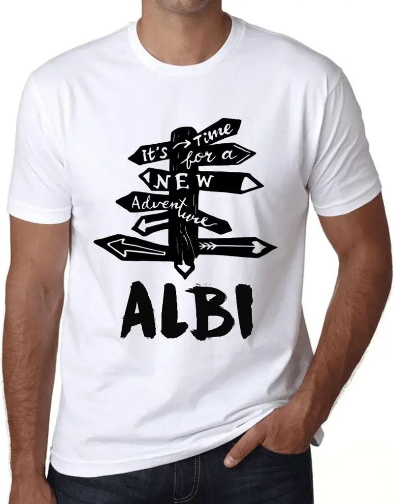 Herren Grafik T-Shirt Es ist Zeit für ein neues Abenteuer in Albi – It’s Time For A New Adventure In Albi – Öko-Verantwortlich Vintage Jahr...