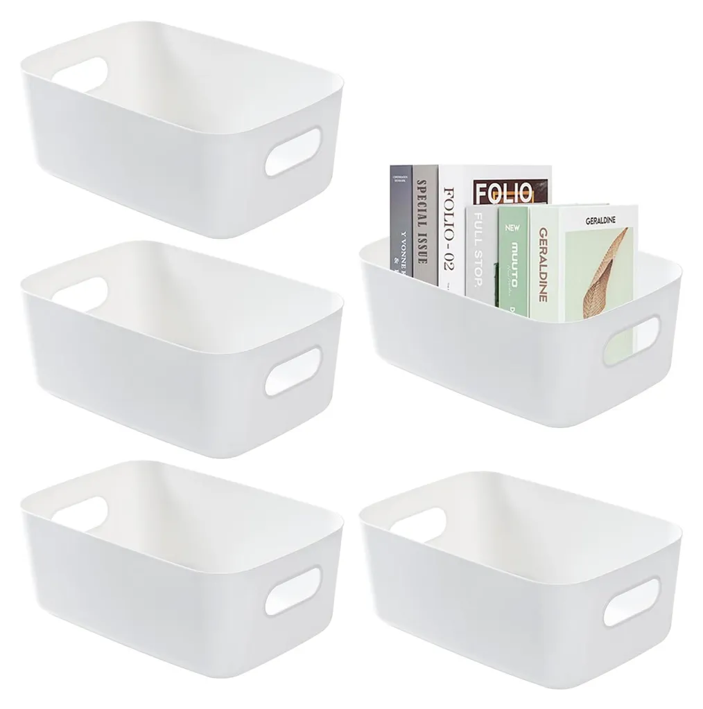 Bac de Rangement Empilable 30x20cm - Plastique Transparent Salle de Bains