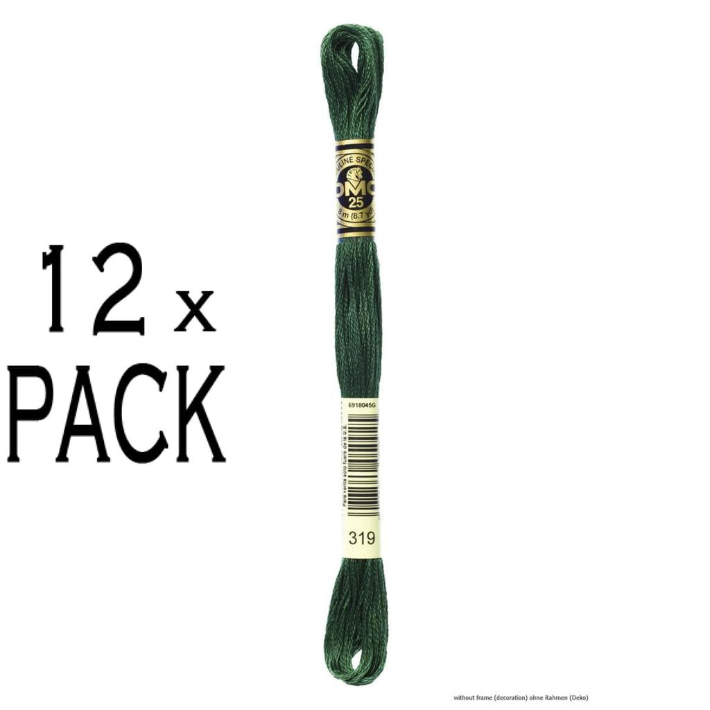 12x DMC Stickgarn Mouline Special 117MC -319, 6-fädig, 8m, VPE