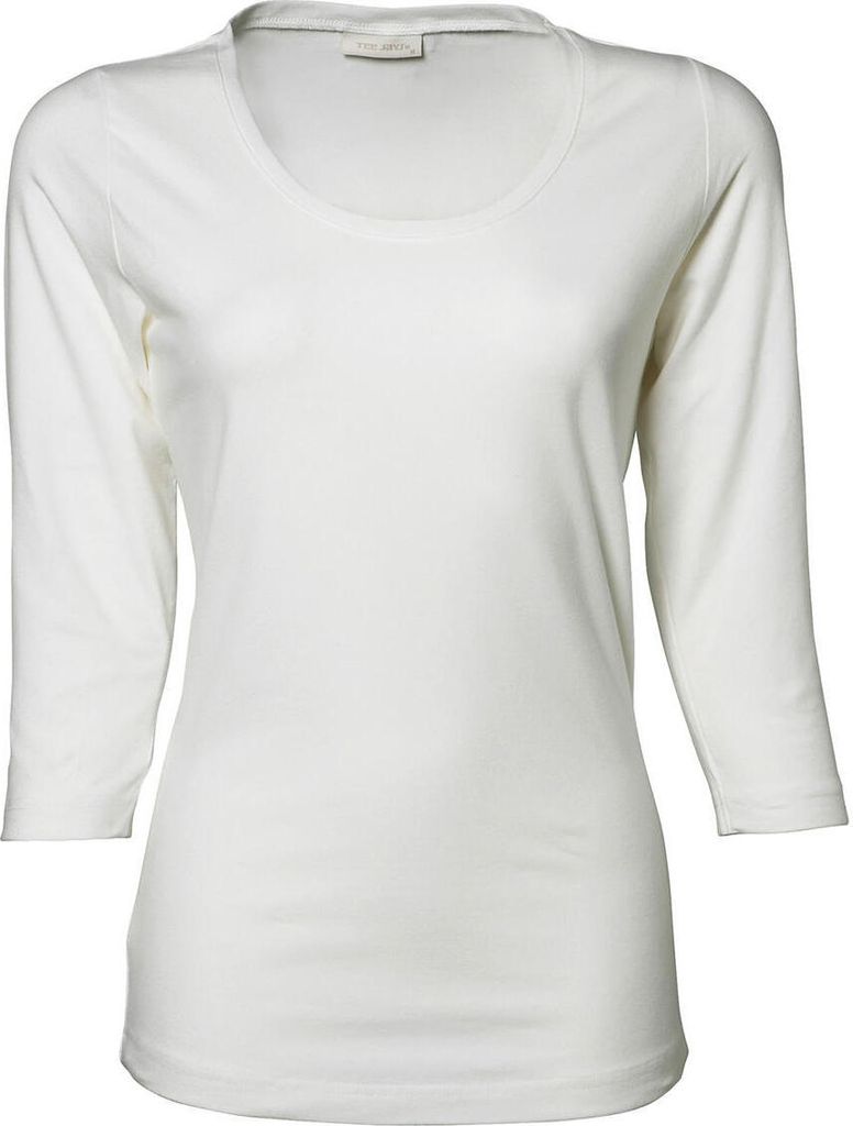 Tee Jays 460 | Ladies 3/4 Sleeve Stretch Damen T-Shirt - Farbe: White - Größe: S