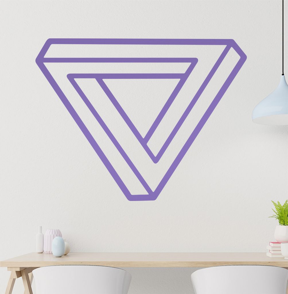 KIWISTAR Optische Täuschung Illusion - Tribar Wandtattoo in 6 Größen - Wandaufkleber Wall Sticker - Dekoration, Küche, Wohnzimmer, Schlafzimmer...