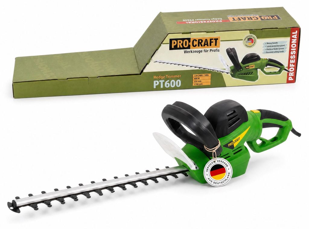 Procraft PT600 heggenschaar 600 watt, snijlengte 550 mm, Productafbeelding 
