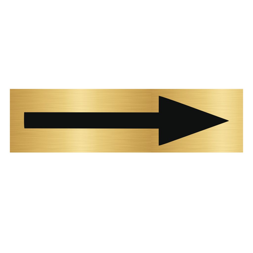 CombiCraft Aluminium Türschild Gold Pfeil 165x45mm mit 3M-Tape