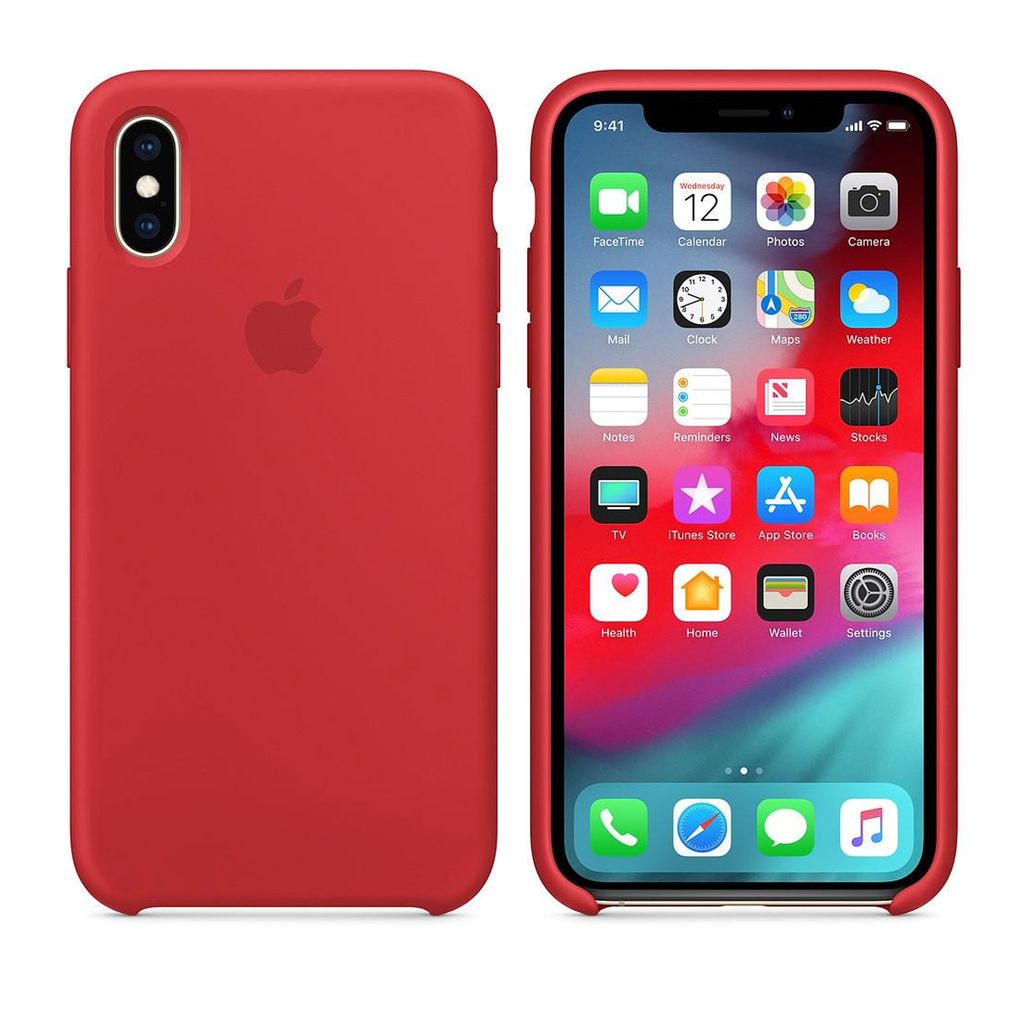 Apple iPhone XS étui silicone blanc, Couleur:Rouge Image du produit 