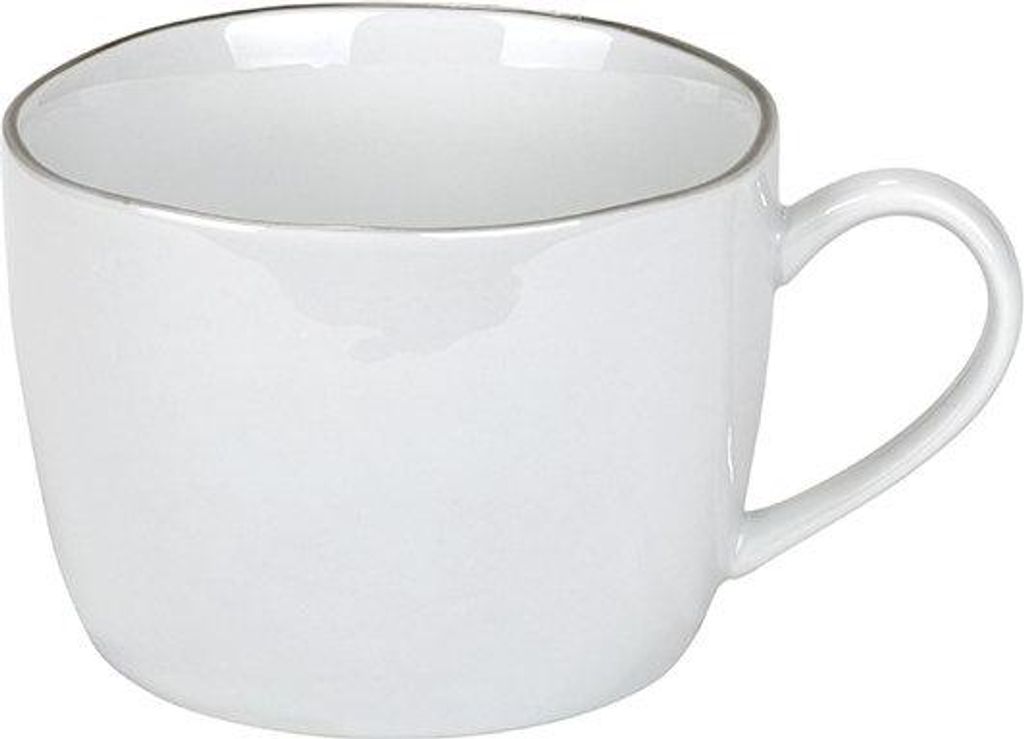 Lambert PIANA KAFFEE-/TEETASSE WEIß RAND GRAU 60020070 Produktbild 