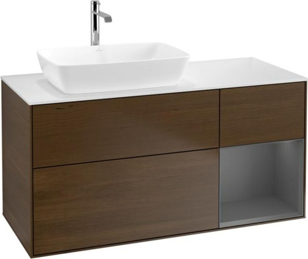 V&B Waschtischunterschrank Finion 120cm, Pl w m, Rg A m Lac, wal ven