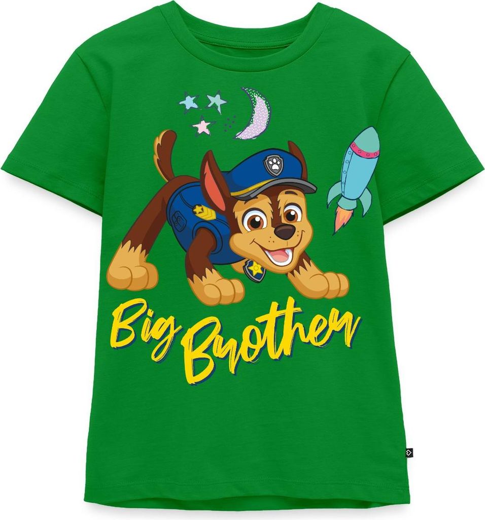 Spreadshirt Paw Patrol Großer Bruder Chase Geschenk Kinder Premium T-Shirt, 98/104 (2 Jahre), Grün