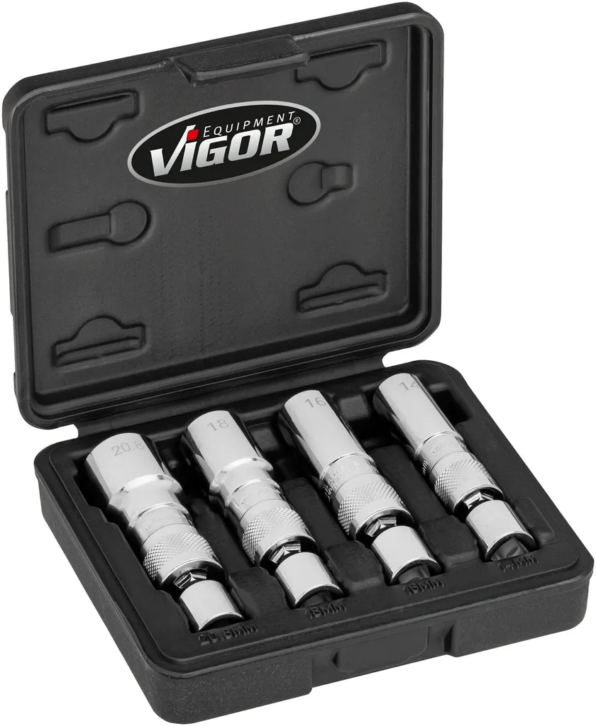 VIGOR V7002/4 Set Bussole per Candele Sottili 14-20.8mm Magnetico