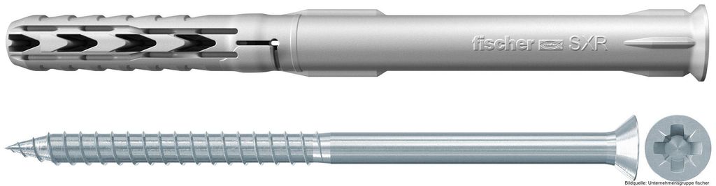 fischer Langschaftdübel SXR 8 x 80 Z Senkkopfschraube (PZ), Produktbild 