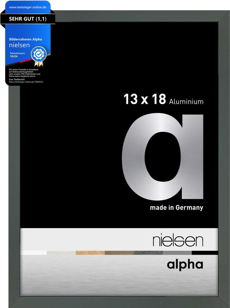 nielsen Aluminium Bilderrahmen Alpha, 13x18 cm, Platin Produktbild 