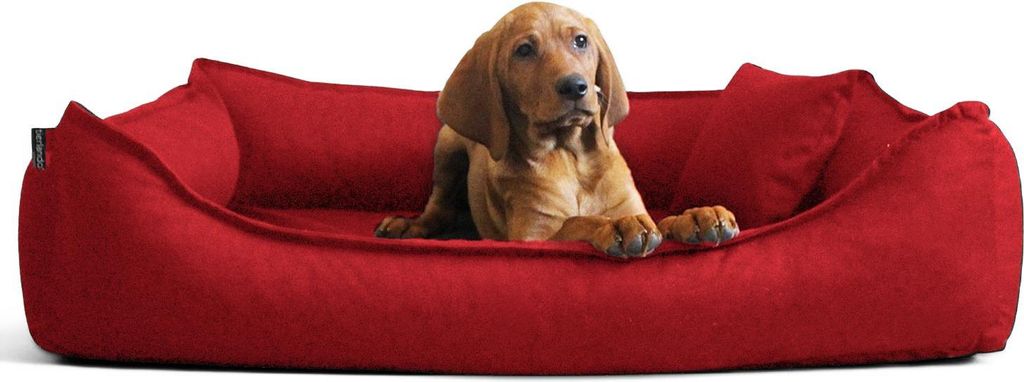 tierlando DONALD ORTHO Hundebett Anti Haar M L XL XXL 80 100 120 150cm - Größe: 80x60cm | Farbe: 04 Dunkelrot