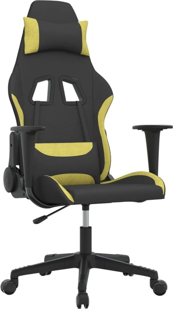 Gaming-Stuhl mit Massagefunktion Schwarz und Hellgrün Stoff