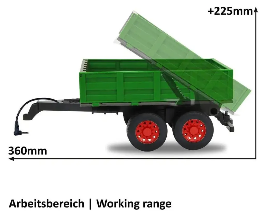 Remorque basculante Jamara 423284 avec benne mobile verte robuste - 2
