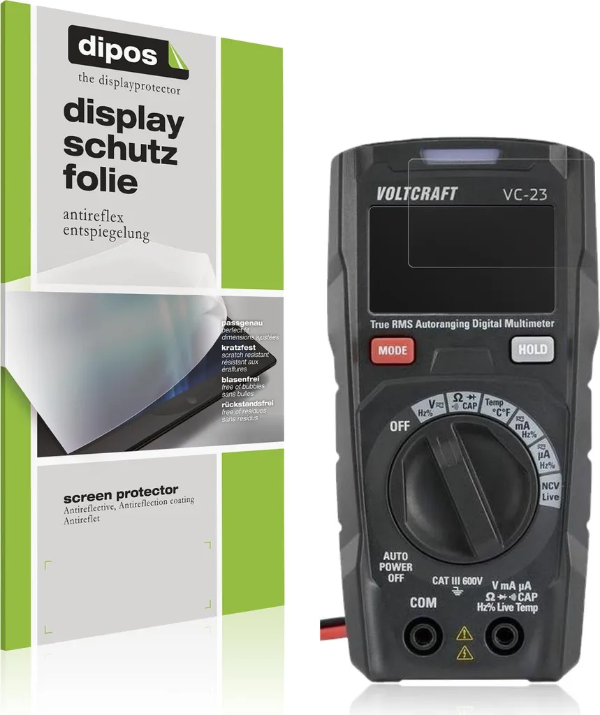 Kit 4 Pellicole dipos per Voltcraft VC191 - Display Opaco Anti-Glare