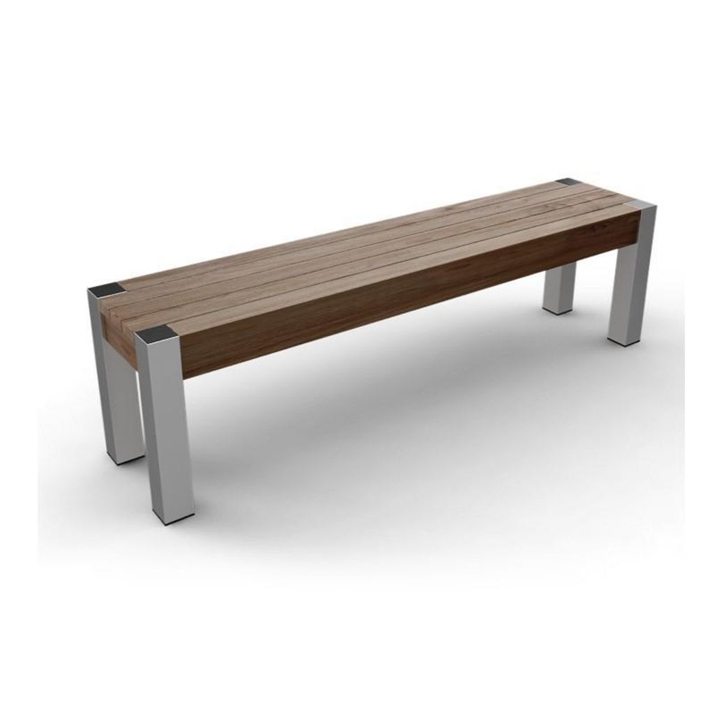 Teako Design Gartenbank Cancano Edelstahl Teakholz Massiv 180cm