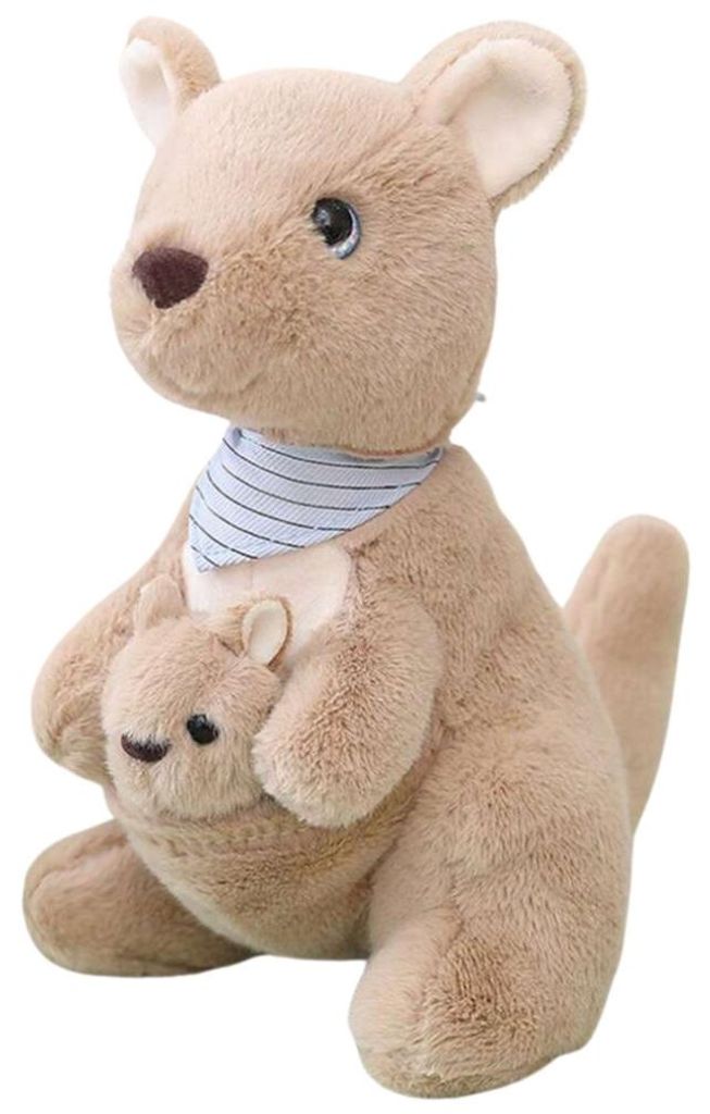 Lean Plüsch-Maskottchen Känguru Zum Knuddeln Mit Jungtier 23Cm